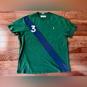 Vintage Polo By Ralph Lauren Banner-Stripe Cotton Jersey Crew Neck T-shirt, XXL